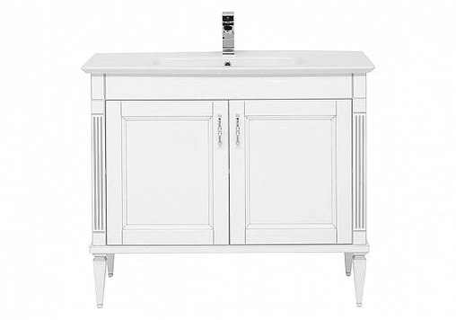 Тумба под умывальник напольная Aquanet Селена 105 белый/серебро 00201650