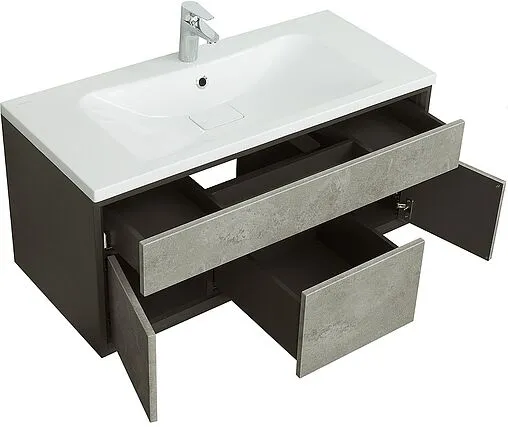 Тумба под умывальник подвесная Aquaton Уэльс 100 графит 1A267601WA6A0