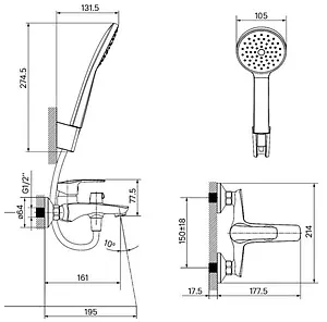 Смеситель для ванны IDDIS Ray сатин RAYBN02i02 Смеситель для ванны IDDIS Ray сатин RAYBN02i02, 2