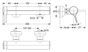 Смеситель для душа Ideal Standard Melange хром A4269AA Смеситель для душа Ideal Standard Melange хром A4269AA, 3