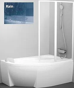 Шторка на ванну 1700мм прозрачное, матовое стекло Ravak Supernova VSK2 170 P 76PB010041, 1