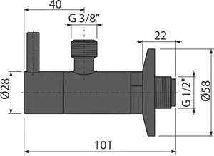 Кран шаровый угловой с фильтром ½&quot;н x ⅜&quot;н черный AlcaPlast ARV001-BLACK, 2