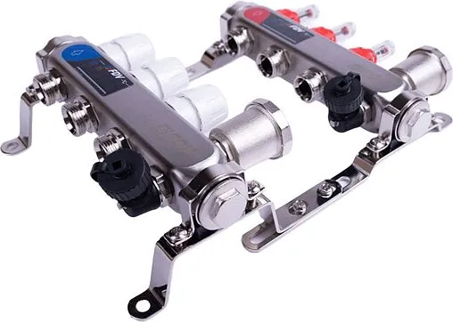 Группа коллекторная с расходомерами 3 отвода 1&quot;в/в x ¾&quot;ек FDV S1103C-2/3