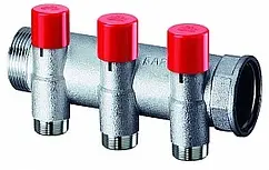 Коллектор запорно-балансировочный проходной 3 отвода 1&quot;в/н x М24x19 Far FK 3923 C103