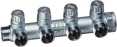 Коллектор запорно-балансировочный проходной 4 отвода ¾&quot;в/н x М24x19 Far FK 3906 C34