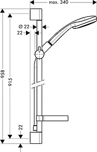 Душевая стойка Hansgrohe Croma 100 Multi 3jet 90см хром 27774000 Душевая стойка Hansgrohe Croma 100 Multi 3jet 90см хром 27774000, 2