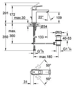 Смеситель для раковины Grohe Eurocube хром 23445000 Смеситель для раковины Grohe Eurocube хром 23445000, 2