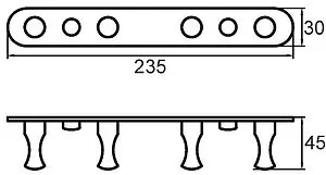 Планка с 4-мя крючками Milardo Hooks хром 002SM40M41 Планка с 4-мя крючками Milardo Hooks хром 002SM40M41, 2