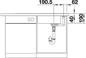 Мойка кухонная Blanco Axia III 6 S 100 (доска стекло) антрацит 523510 Мойка кухонная Blanco Axia III 6 S 100 (доска стекло) антрацит 523510, 3