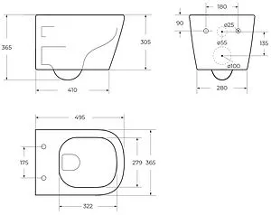 Унитаз подвесной безободковый BelBagno Albano белый BB120CHR Унитаз подвесной безободковый BelBagno Albano белый BB120CHR, 2
