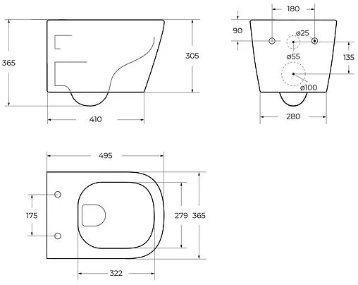 Унитаз подвесной безободковый BelBagno Albano белый BB120CHR