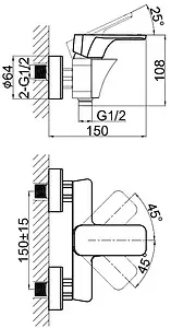 Смеситель для душа D&K Berlin Steinbeis белый/хром DA1433116 Смеситель для душа D&K Berlin Steinbeis белый/хром DA1433116, 2