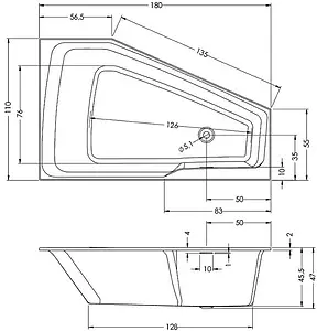 Ванна акриловая Riho Space 180x110 L B116001005, 2
