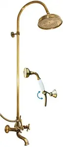 Душевая система со смесителем для ванны Rav Slezak Morava retro бронза/белый MK159.5/3SM Душевая система со смесителем для ванны Rav Slezak Morava retro бронза/белый MK159.5/3SM, 1