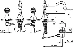 Смеситель для раковины Cezares Atlantis бронза ATLANTIS-BLS2-02-Sw, 2
