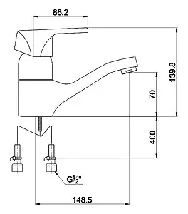 Смеситель для раковины Timo Nordic хром 0151F-15 Смеситель для раковины Timo Nordic хром 0151F-15, 2