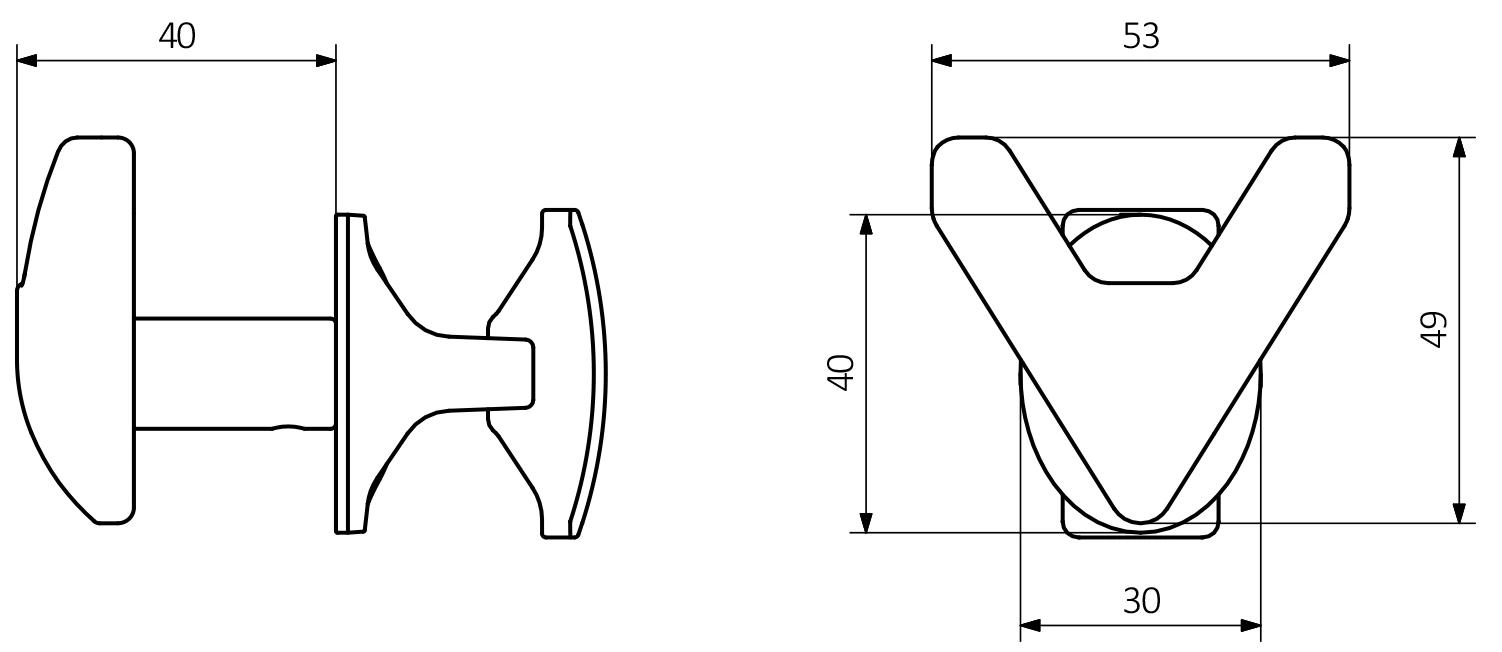 Крючок двойной белый Terma Vip TGWBI005