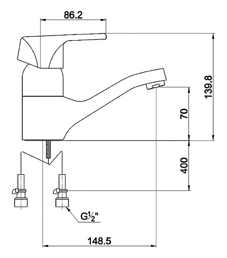 Смеситель для раковины Timo Nordic хром 0151F-15