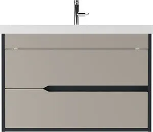 Тумба-умывальник подвесной Домино Karat 80 серый тауп DK3216T+4627173210188, 4