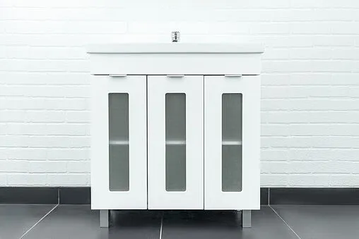 Тумба-умывальник напольный Айсберг Кристалл 80 белый DA1803T+1WH302251