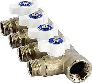 Коллектор запорный проходной 4 отвода ¾&quot;в/н x ½&quot;к Uni-fitt 420N3240, 3