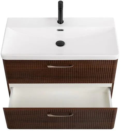 Тумба-умывальник подвесная BelBagno DUE 80 Noce DUE-800-2C-SO-NOCE-P+BB-8076-3-80