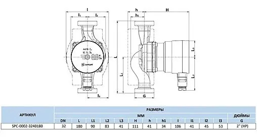 Насос циркуляционный Stout Mini 32/40-180 SPC-0002-3240180 Насос циркуляционный Stout Mini 32/40-180 SPC-0002-3240180