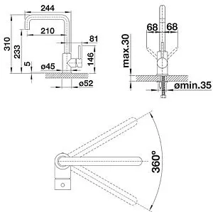 Смеситель для кухни Blanco Mili Silgranit алюметаллик/хром 525107, 2