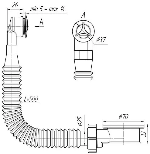 Адаптерное кольцо с переливом Ани Пласт N420SR1 Адаптерное кольцо с переливом Ани Пласт N420SR1