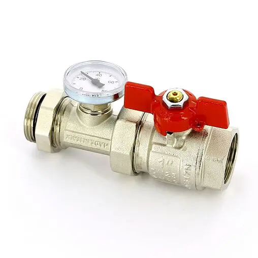 Кран шаровый с американкой и термометром 1"в x 1"н Uni-fitt 118T4000 Кран шаровый с американкой и термометром 1"в x 1"н Uni-fitt 118T4000