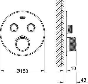 Термостат для 2 потребителей Grohe Grohtherm SmartControl хром 29119000 Термостат для 2 потребителей Grohe Grohtherm SmartControl хром 29119000, 4