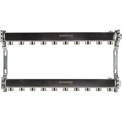 Группа коллекторная распределительная 10 отводов 1&quot;в/в x ¾&quot;ек Rommer RMS-4401-000010