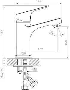 Смеситель для раковины Rossinka хром RS29-13 Смеситель для раковины Rossinka хром RS29-13, 2