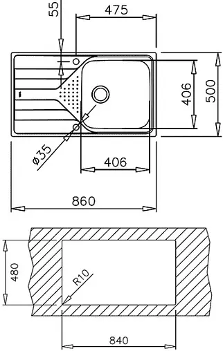 Мойка кухонная Teka Universe 50 T-XP 1B 1D PLUS POLISHED нержавеющая сталь полированная 115110022