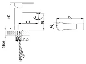 Смеситель для раковины SMARTsant Шот хром SM193506AA Смеситель для раковины SMARTsant Шот хром SM193506AA, 2