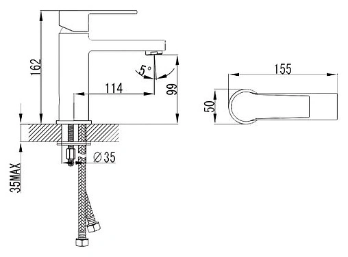 Смеситель для раковины SMARTsant Шот хром SM193506AA
