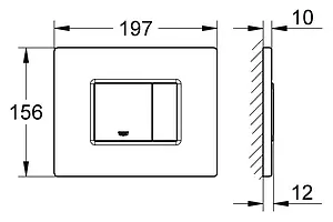 Клавиша смыва для унитаза Grohe Skate Cosmopolitan 38776SD0 сатин Клавиша смыва для унитаза Grohe Skate Cosmopolitan 38776SD0 сатин, 2