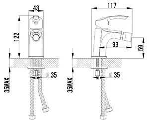 Смеситель для биде Lemark plus Strike хром LM1108C Смеситель для биде Lemark plus Strike хром LM1108C, 2