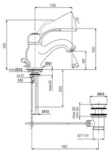 Смеситель для раковины Fima Carlo Frattini Lamp бронза F3301BR Смеситель для раковины Fima Carlo Frattini Lamp бронза F3301BR, 2