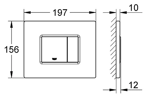 Клавиша смыва для унитаза Grohe Skate Cosmopolitan 38776SD0 сатин