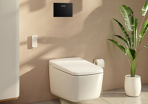 Умный унитаз-биде подвесной безободковый VitrA V-Care Prime Rim-Ex белый 7231B403-6216