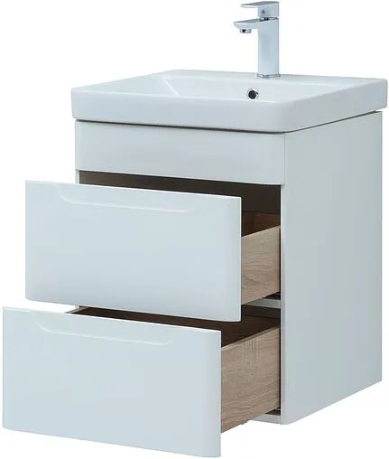 Тумба-умывальник подвесная Aquanet София 50 белый глянец 00274171+11050-KL