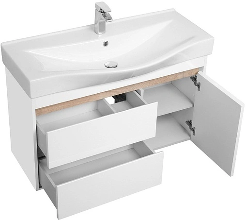 Тумба-умывальник Aquaton Нортон 100 белый глянец 1A2490K0NT010