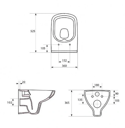 Унитаз подвесной безободковый Cersanit Colour Clean On белый S-MZ-COLOUR-COn-DL-w