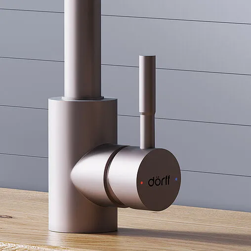 Смеситель для кухни с выдвижным изливом Dorff Logic сатин D3007511