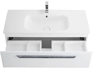 Тумба-умывальник подвесная Cezares Eco 100 Bianco Opaco ECO-CER-1000-2C-SO-BO+CZR-NAT-100-LVB Тумба-умывальник подвесная Cezares Eco 100 Bianco Opaco ECO-CER-1000-2C-SO-BO+CZR-NAT-100-LVB, 5