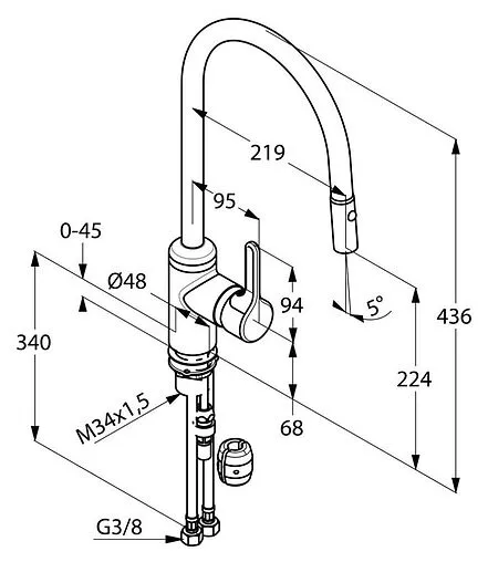 Смеситель для раковины Kludi Bingo star хром 428520578