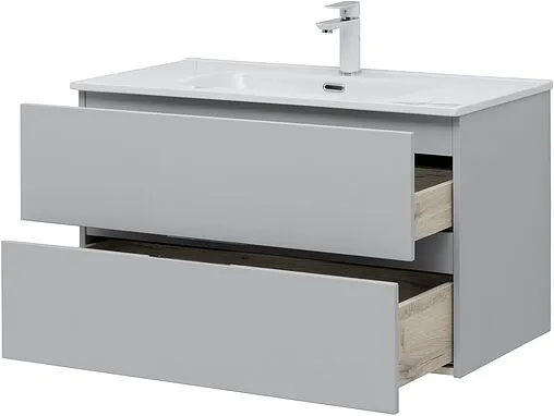 Тумба под умывальник подвесная Aquanet Алвита New 90 серый 00303922