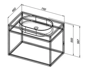 Консоль подвесная Allen Brau Liberty 75 чёрный браш 1.33001.BB, 2