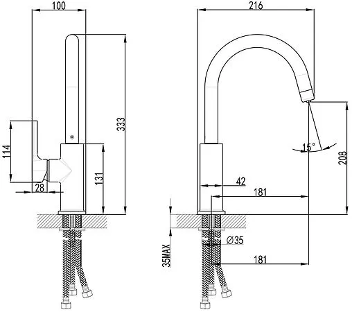 Смеситель для кухни с подключением к фильтру Lemark Comfort хром LM3073C
